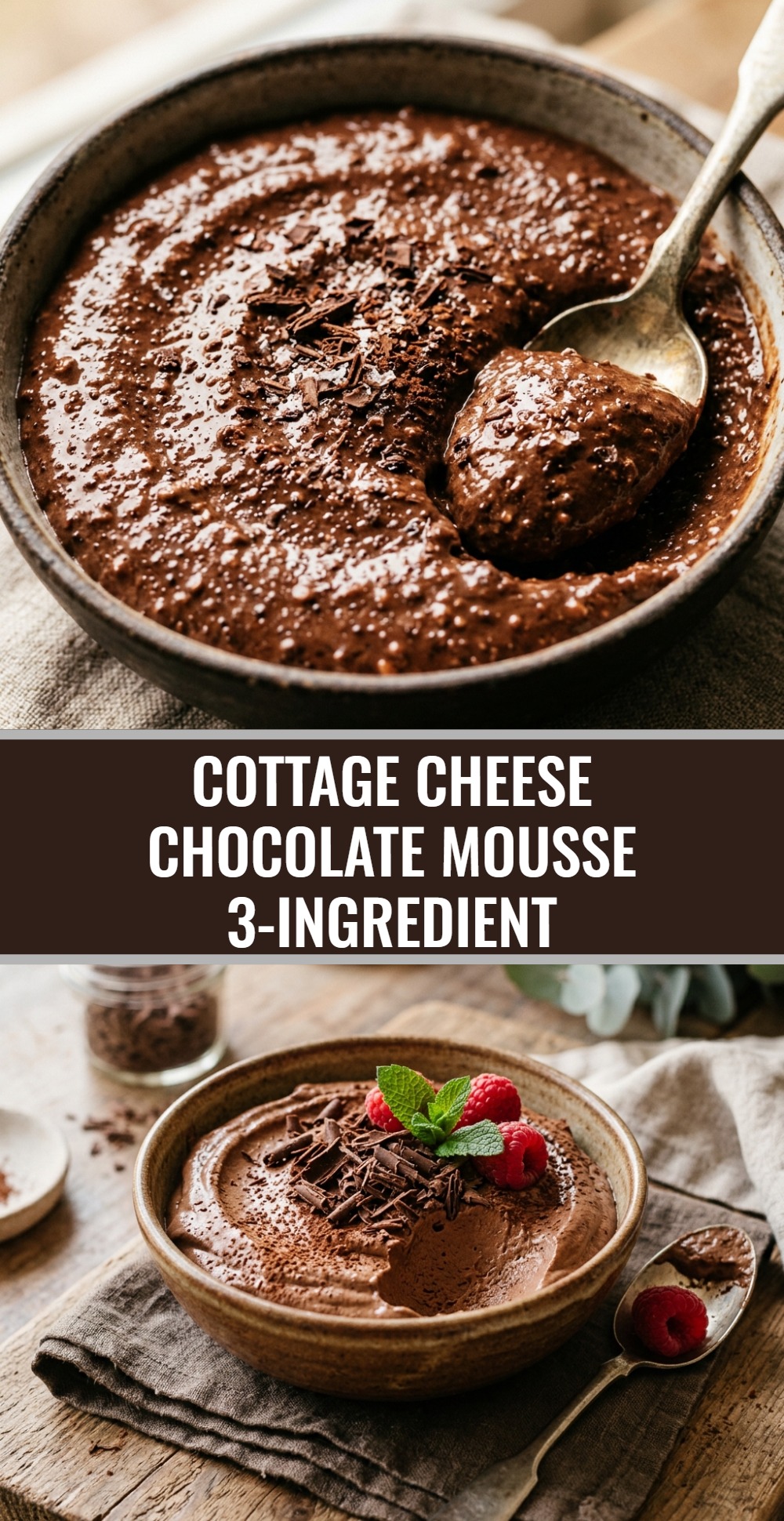 Cottage Cheese Chocolate Mousse 3-Ingredient