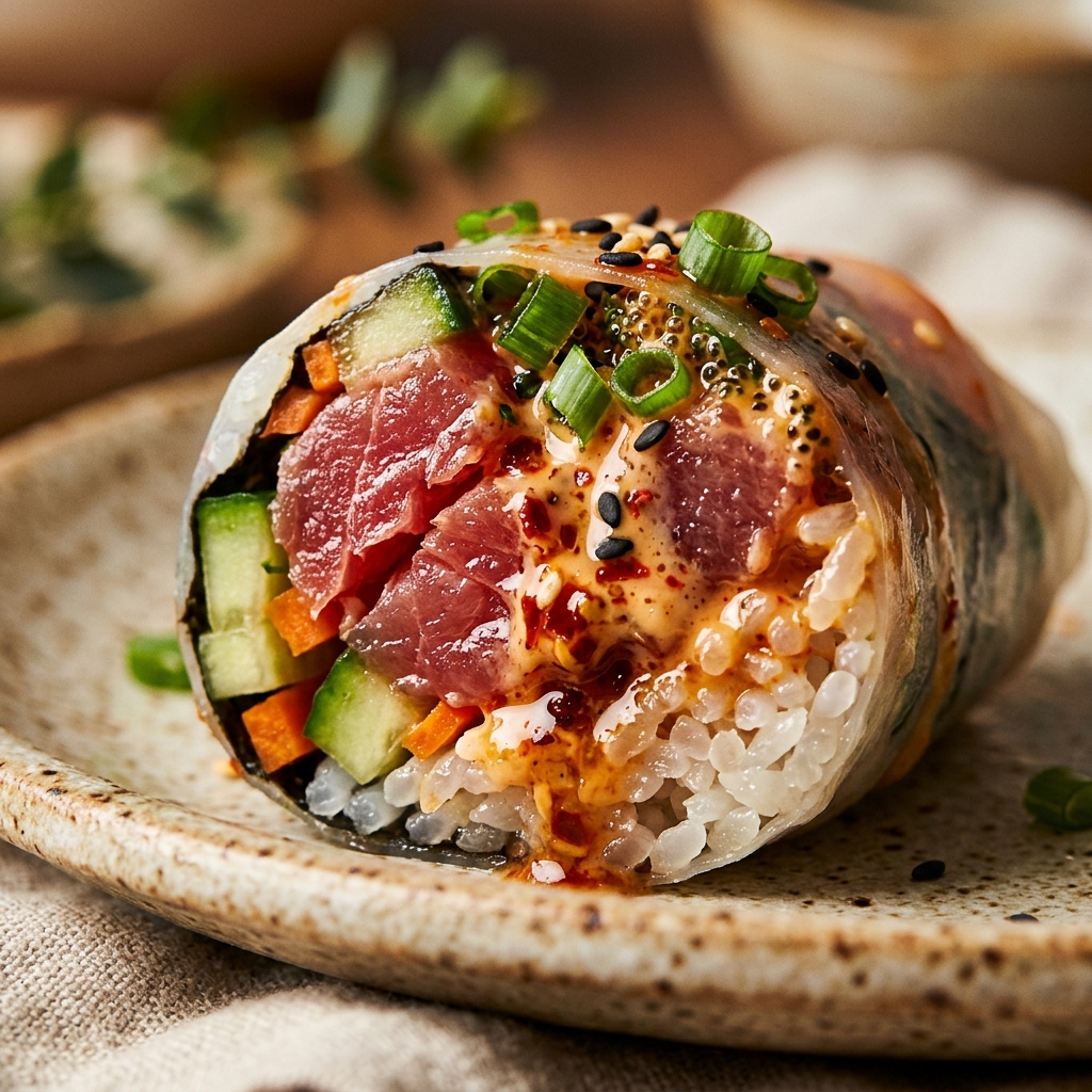 Spicy Tuna Rice Paper Rolls High Protein